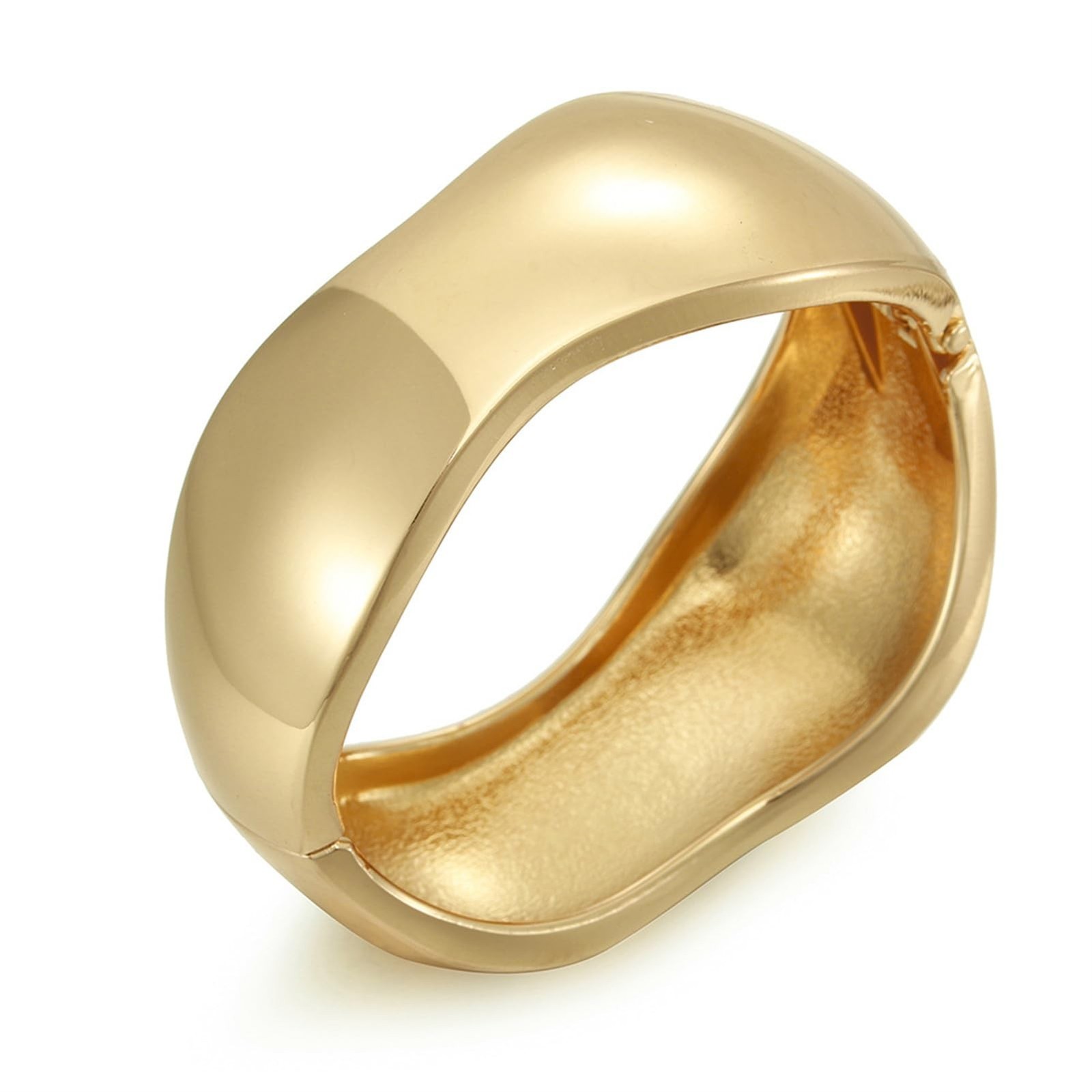 YMBYCM Gold Chunky Bangle Bracelets for Women Trendy Wide Chunky Cuff Bracele…
