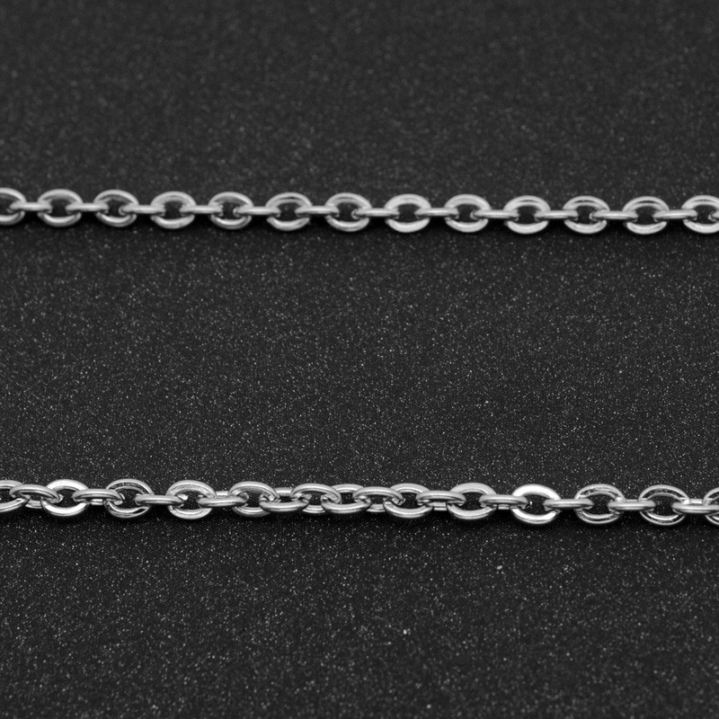5pcs 1.6/2/2.4/3mm Stainless Steel Flat “O” Rolo Link Chain Necklace Wholesale
