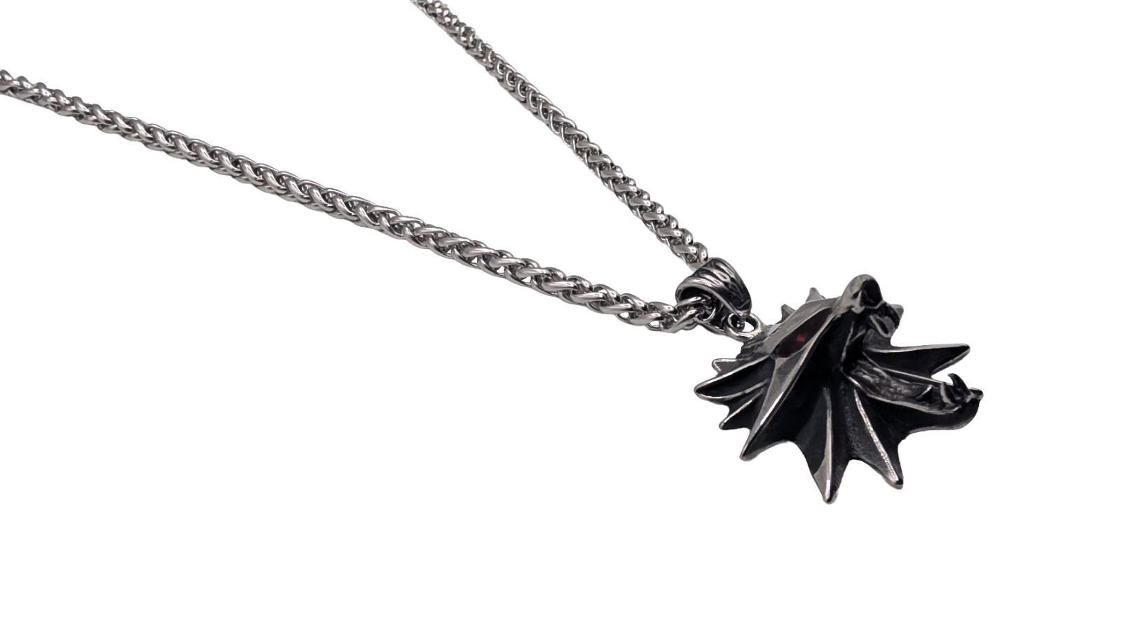 Witcher Necklace Medallion – Wolf School Witcher’s Cosplay 60cm Chain Pendant