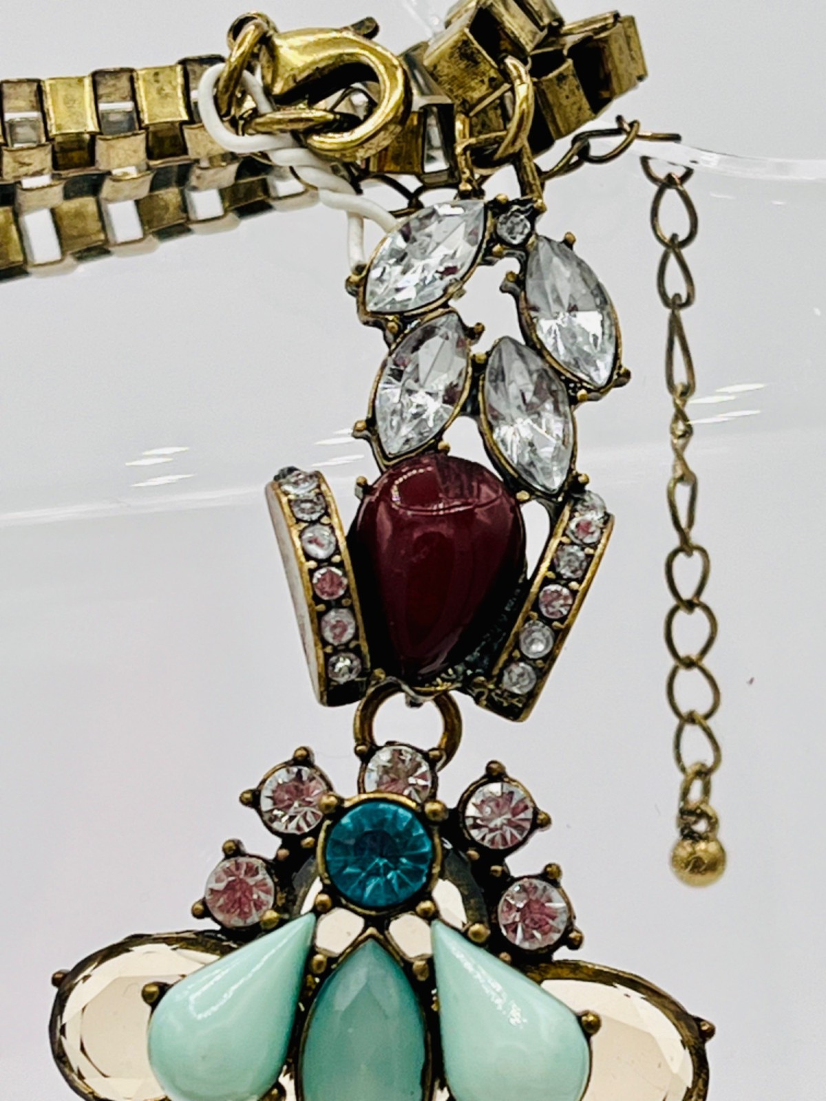 J Crew Multicolor Rhinestone Flower Adjustable Statement Necklace |Back to Schoo