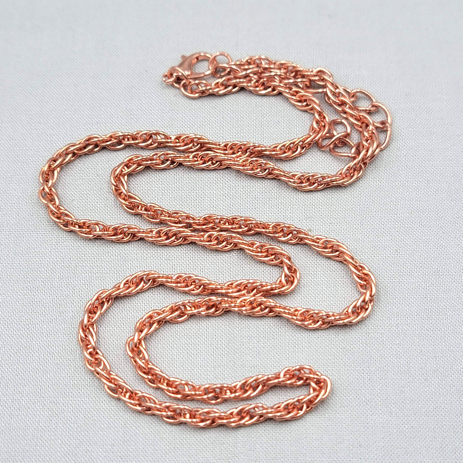 Pink Rose Gold tone Rope Chain Necklace 24″-26″