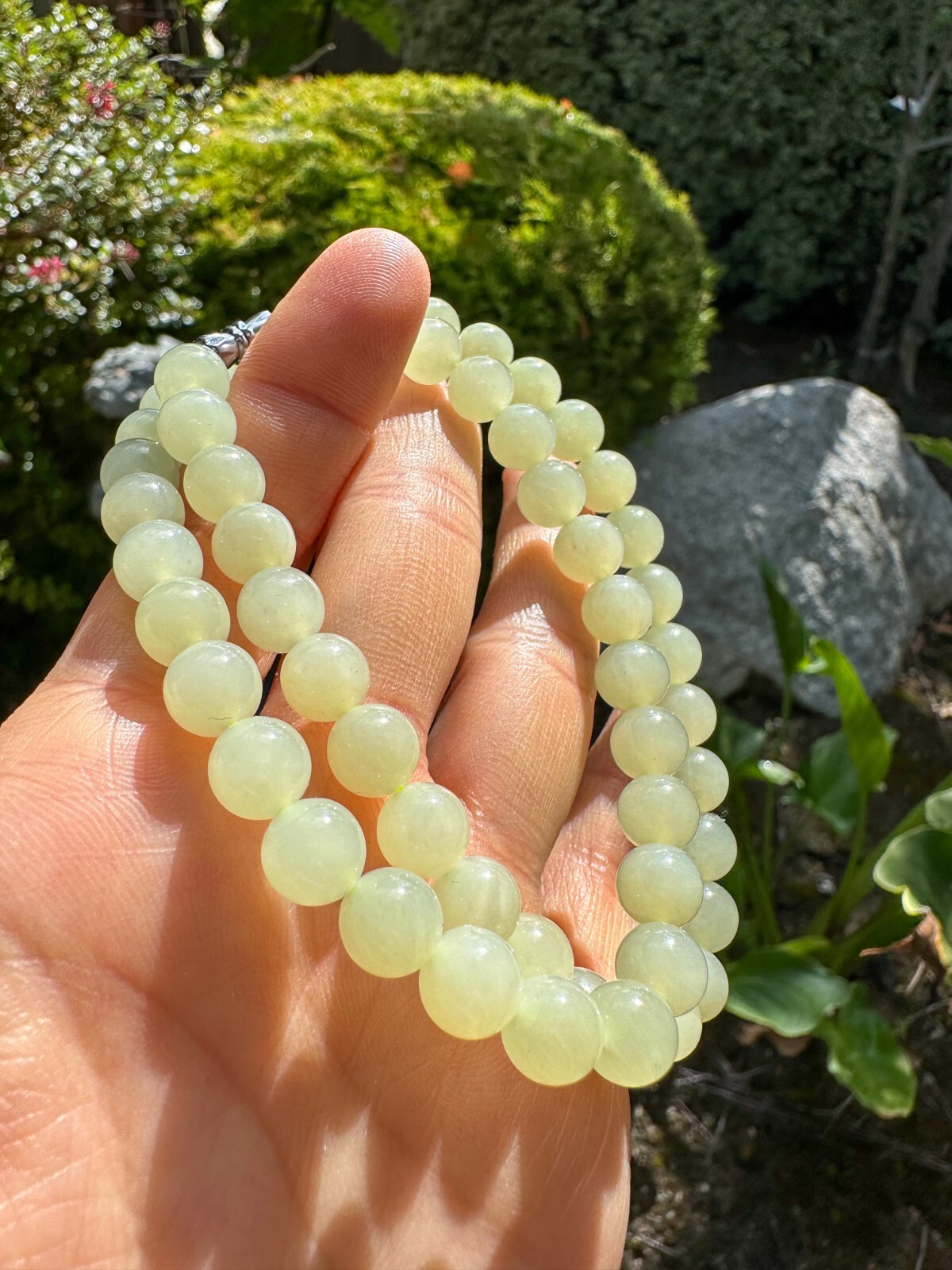 7mm High Grade Oily Yellow Nephrite Necklace｜高级若羌黄口和田玉项链