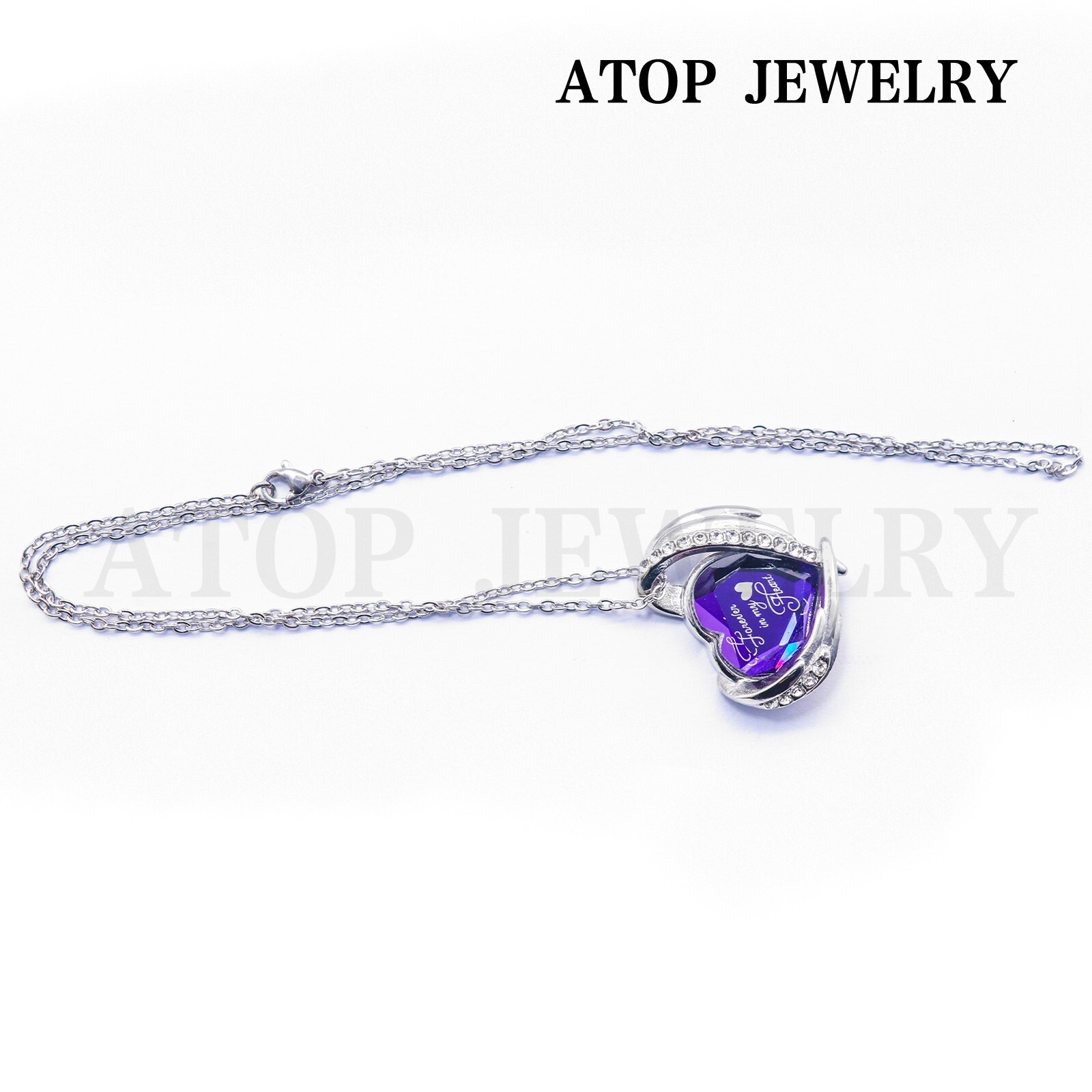 Heart Crystal Urn Necklace For Ashes Cremation Locket Pendant Memorial Jewelry