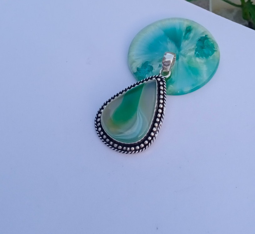 Beautiful Onyx Gemstone 925 Silver Pendant Jewelry Gift For On Anniversary