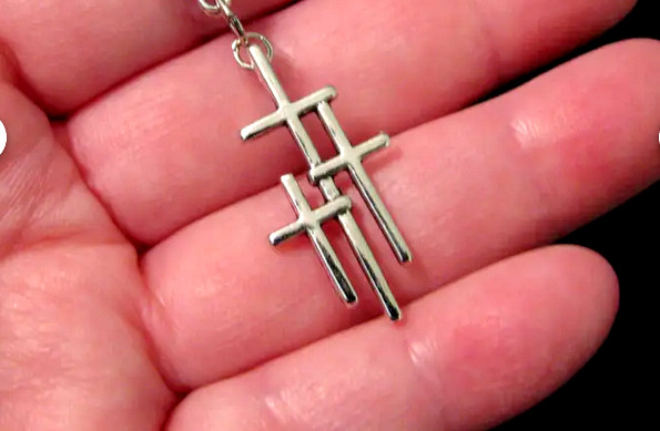MINIMALIST CROSS CHRISTIAN FAITH PRAY charm on 26″ 925 Sterling Silver necklace