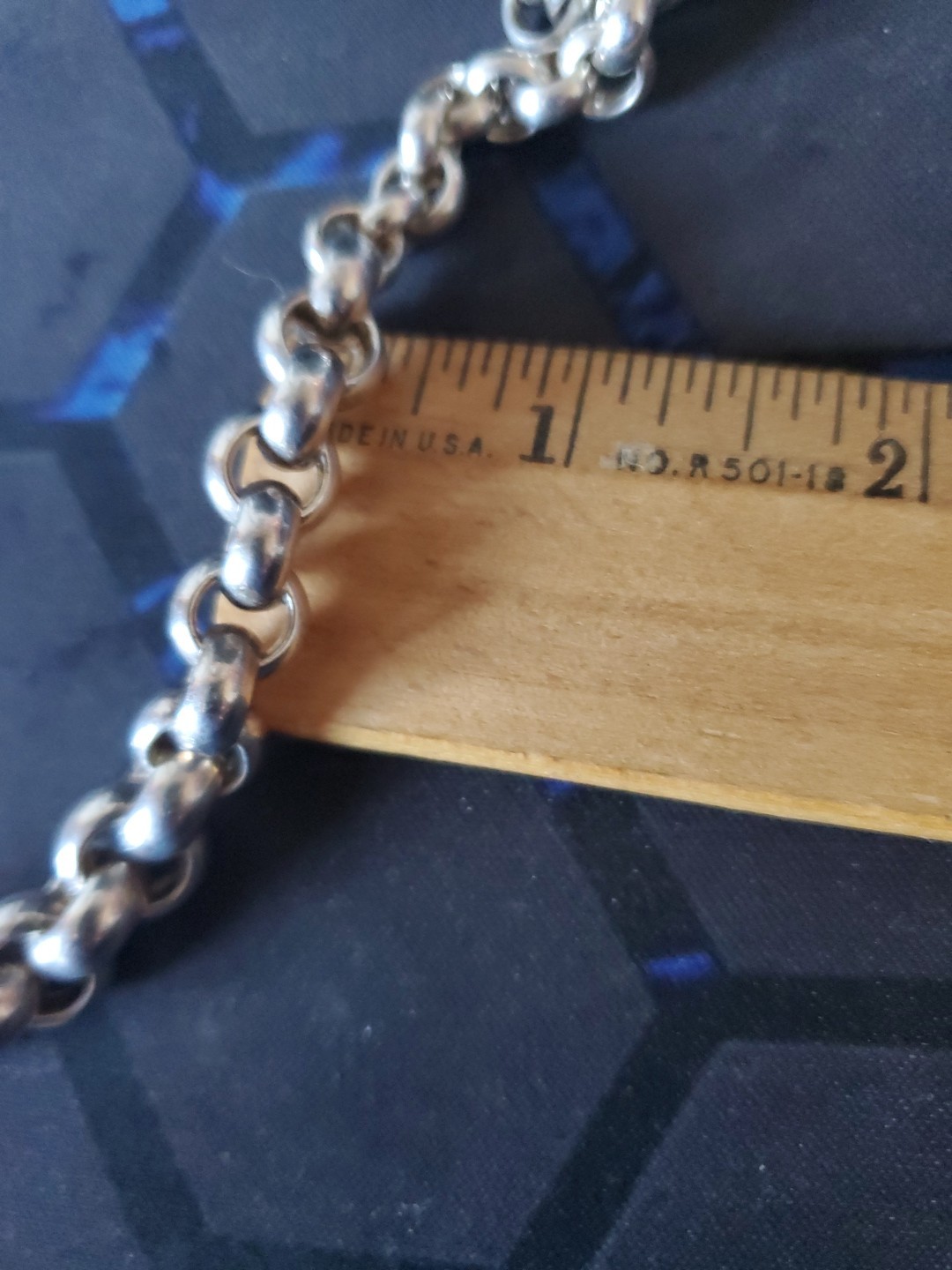 Vintage Rolo Chain 22 INCH Necklace Real Solid 925 Italy,b
