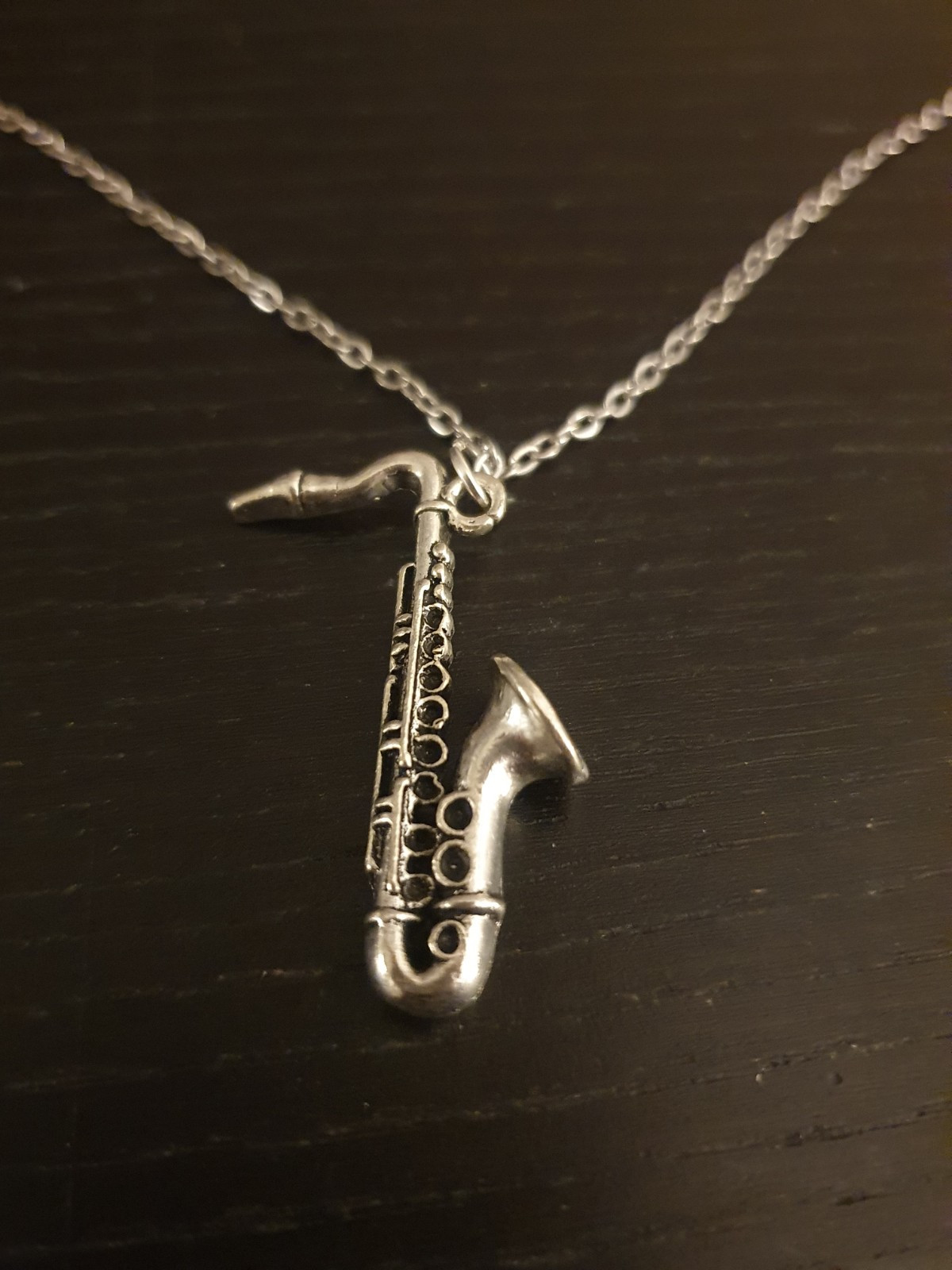 Saxophone Music Instrument Band Jazz Pendant Necklace Stainless Steel Chain