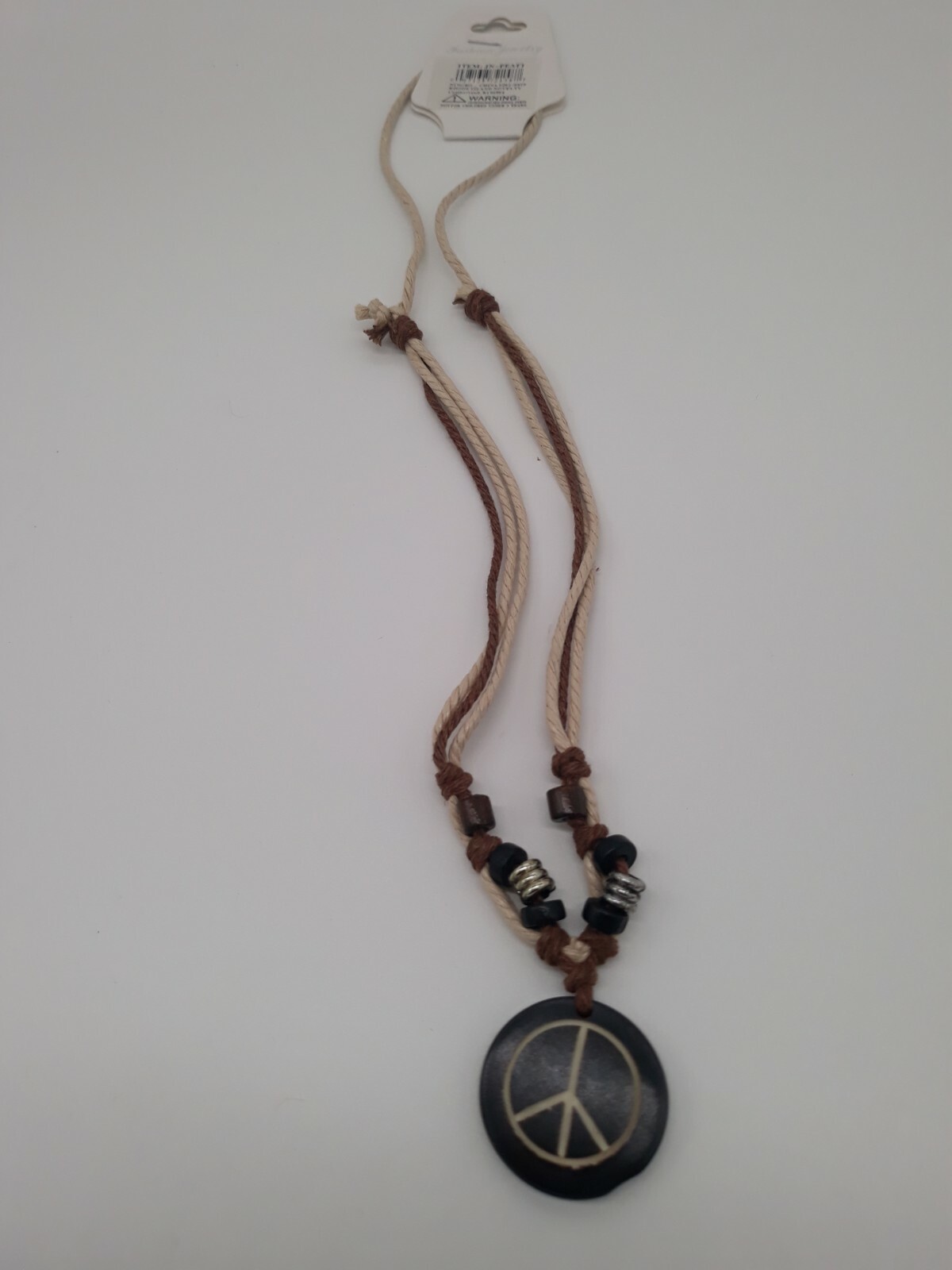 Peace Necklace – Fashion Jewelry – Cord Necklace with Stone Pendant – beading