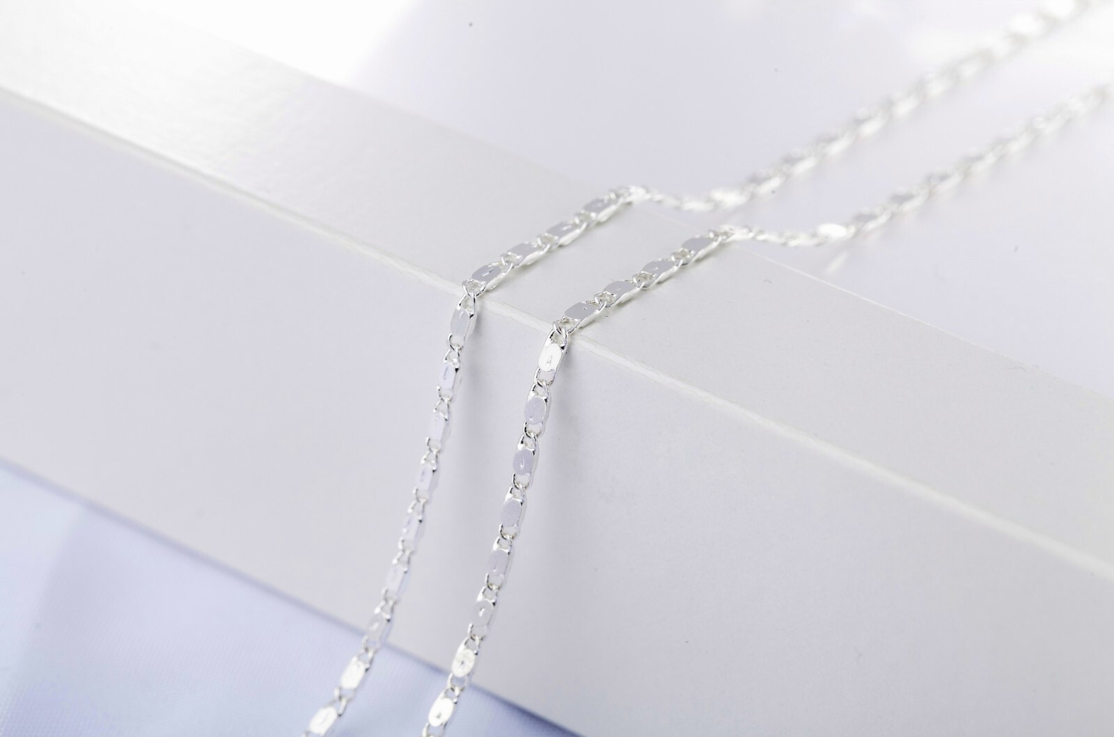 Fashion 925 Silver Plated 2mm Chain Men Women Necklace 16‘’ 18″ 20″ 22″ 24″ US