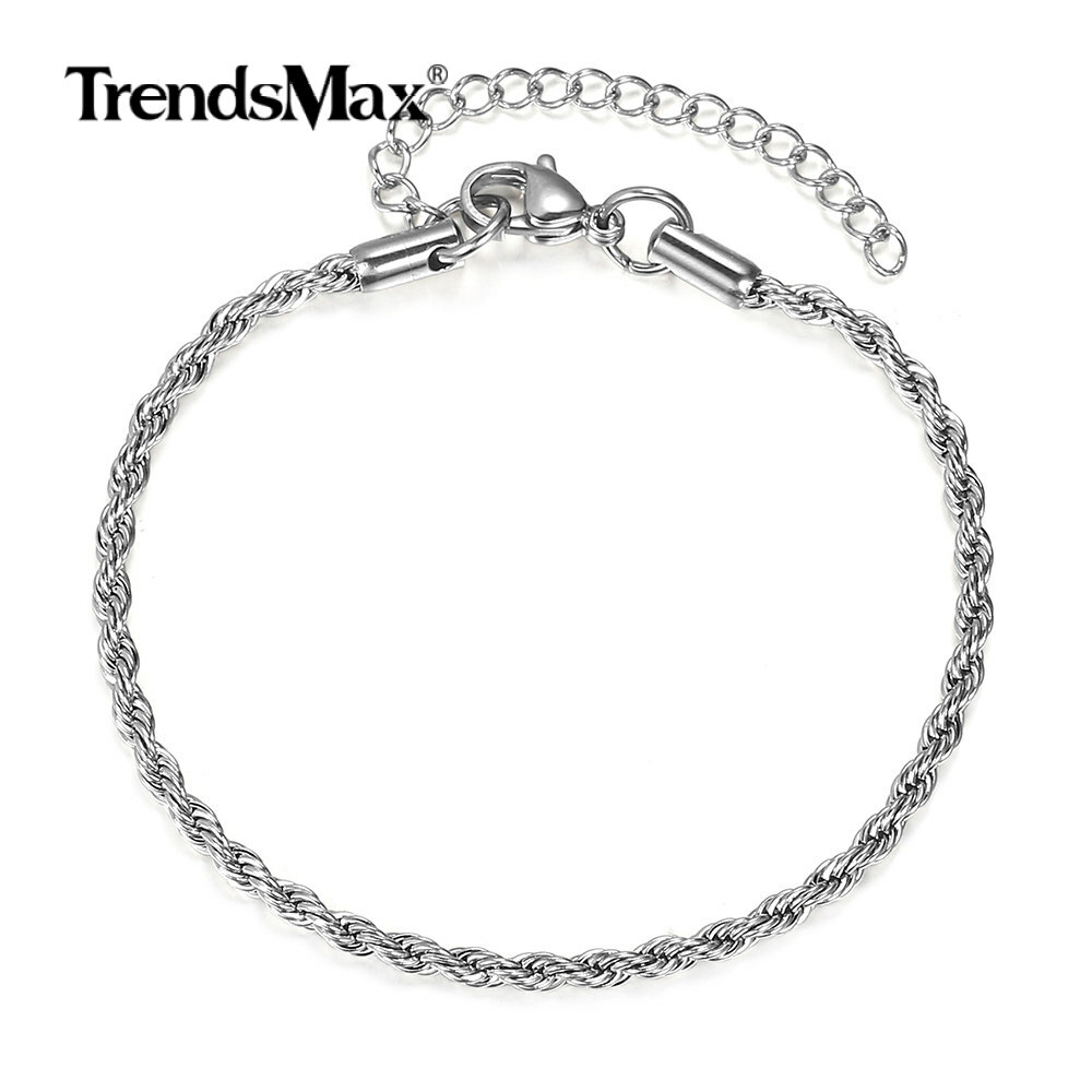 3/5/7mm 16-30″ Men’s Stainless Steel Twisted Rope Chain Necklace Choker Jewelry