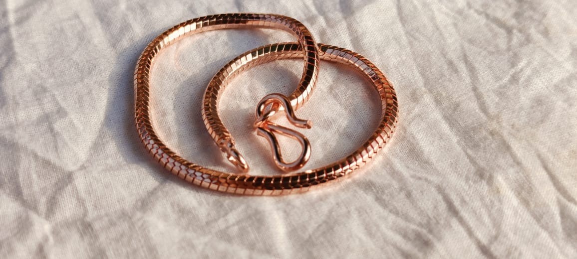 Heavy Snake Chain Link Pure Copper Bracelet 5MM Arthritis Pain Relief Bracelet,