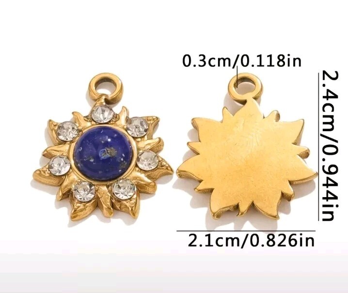 Cadena De Acero Inoxidable Chapada En Oro 18k Girasol Mariposa Flor Margarita