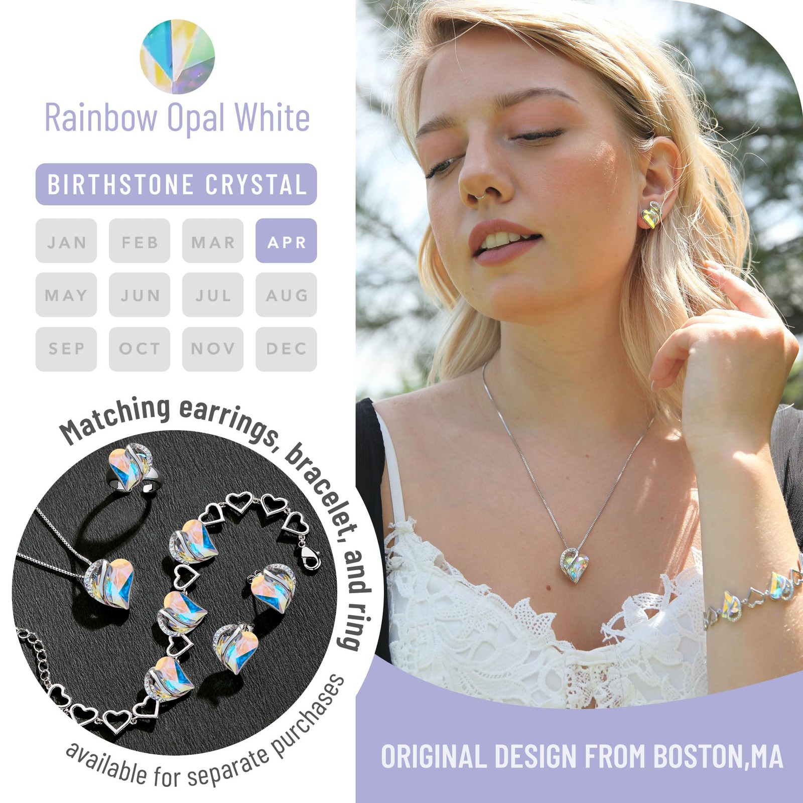 0.75 inches (W) x 20 (L) x 0.88 (H), 04-April-Rainbow Opal White