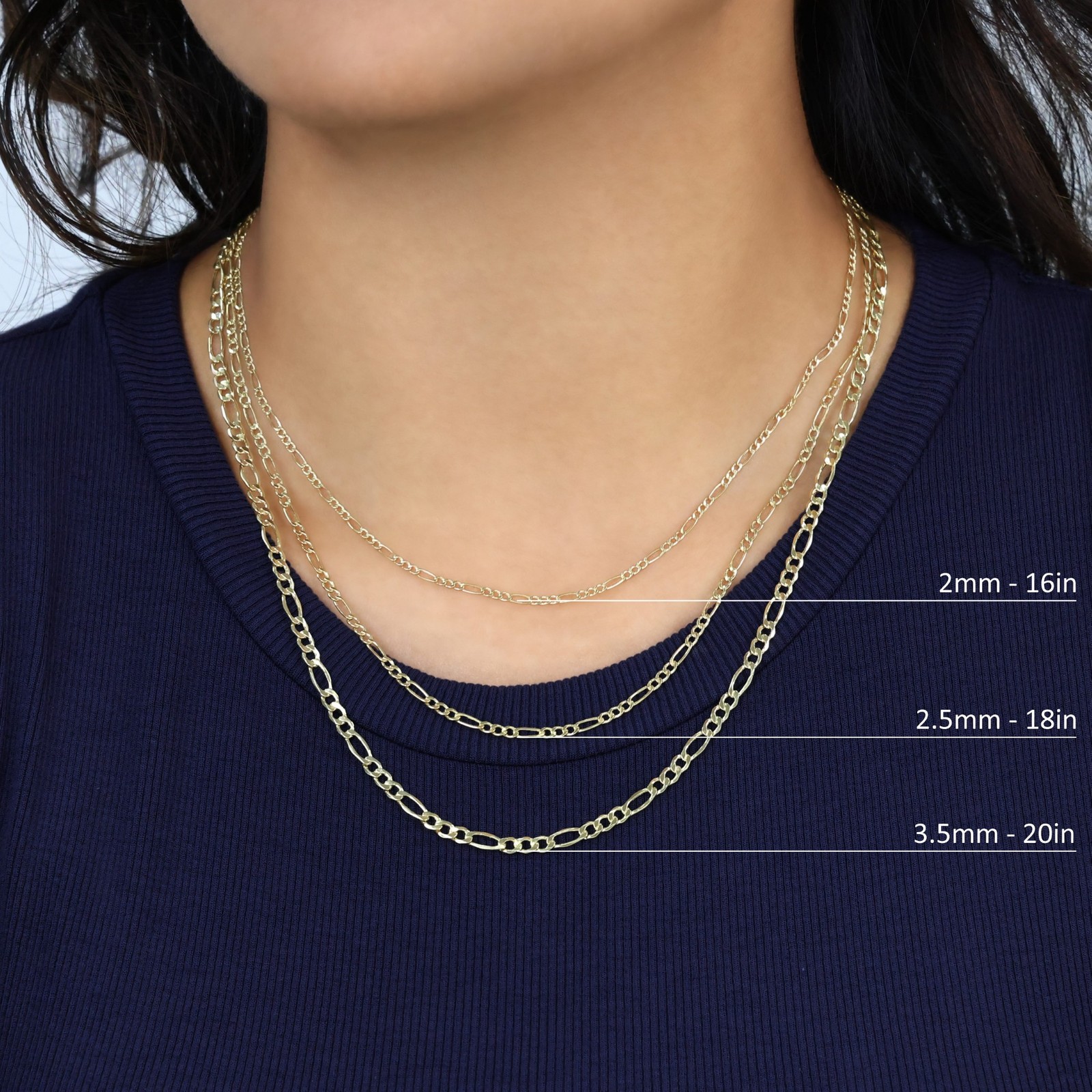 10K Real Yellow Gold 2mm-9mm Figaro Chain Link Pendant Necklace Bracelet 7″- 30″