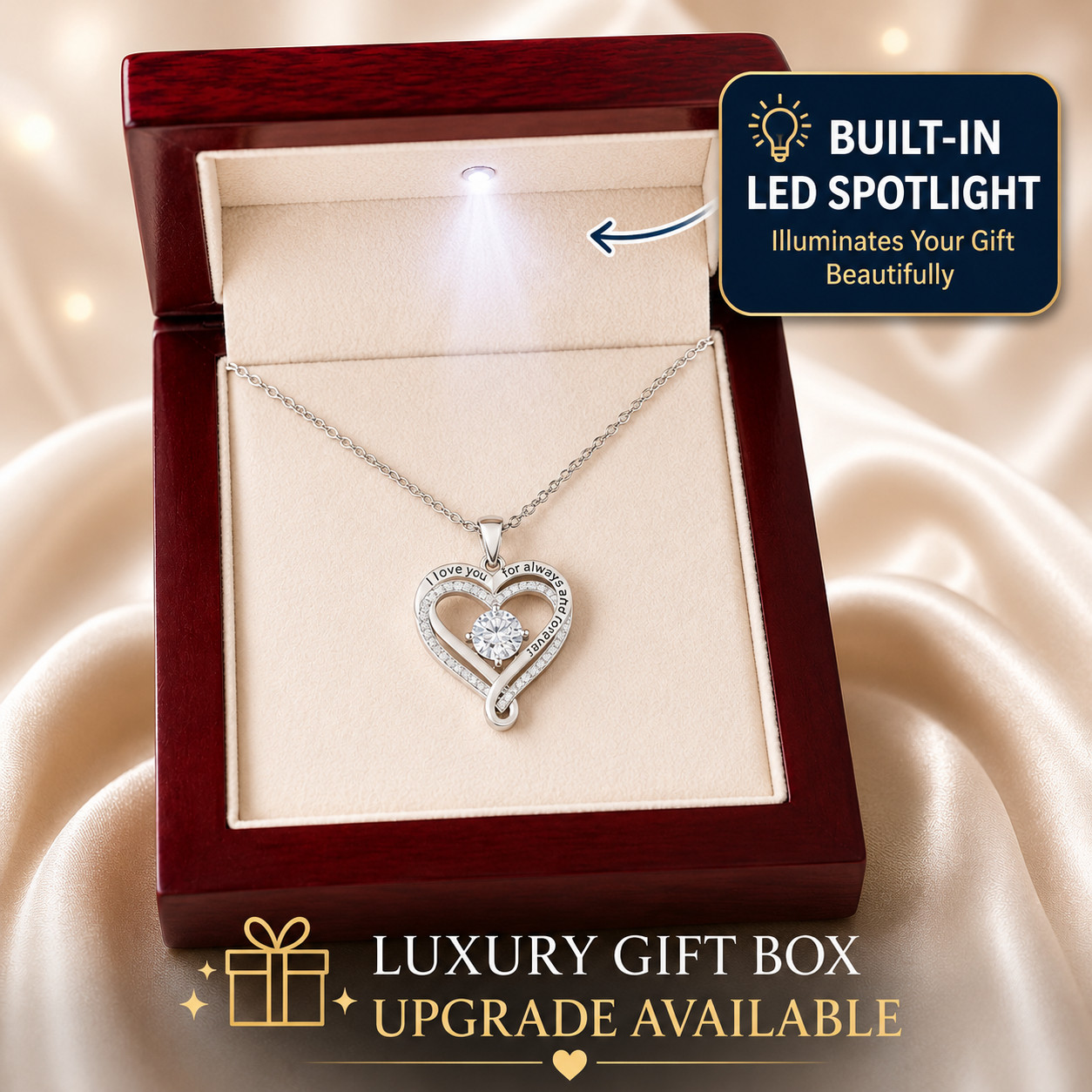 To My Wife Necklace Gift From Husband Love You Always Heart Jewelry Gift 🎁
