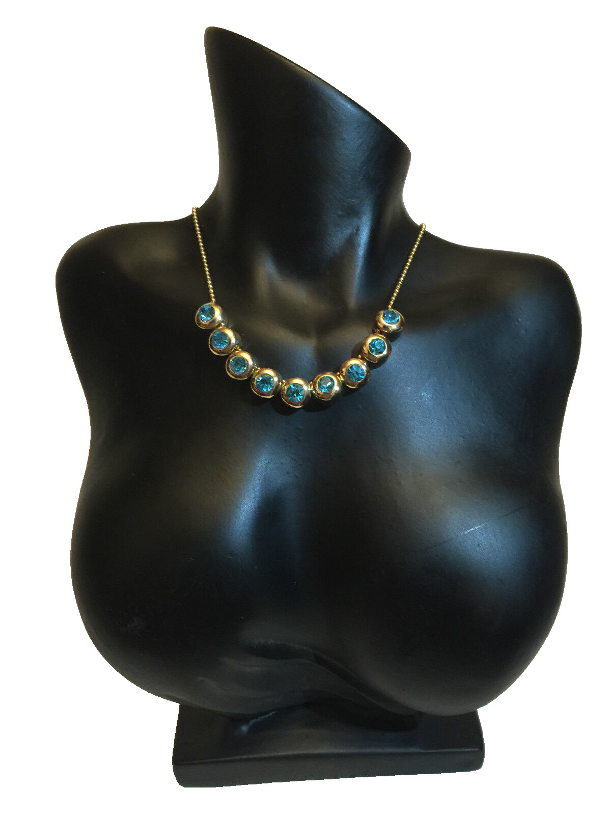 Liberty Blue Halo Crystal Necklace
