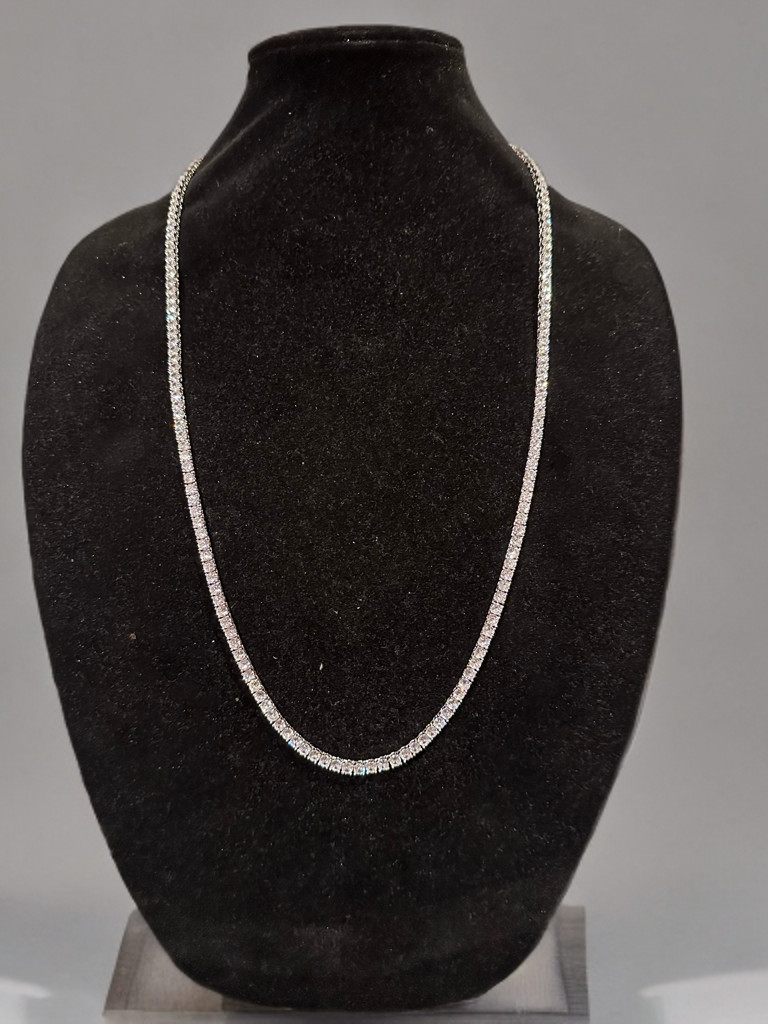 14k STAMPED 4mm Tennis Chain Necklace 70ct Lab Sim VVS1 Diamonds 54g+ HEAVY