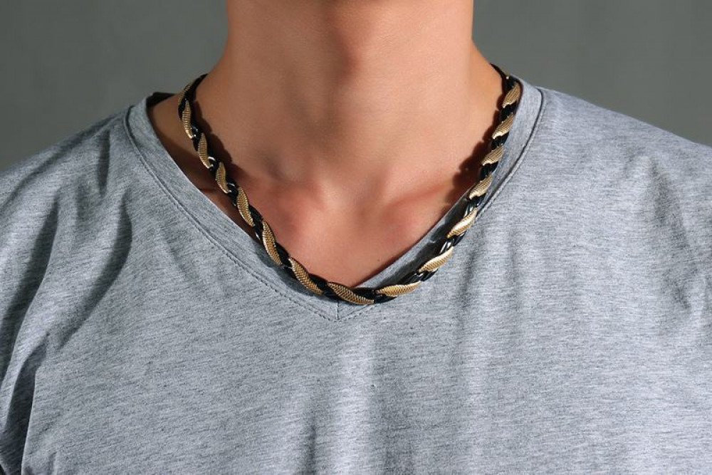 Men Hematite Magnetic Therapy Pain Relief Thick Necklace Hip Hop Fashion Jewelry