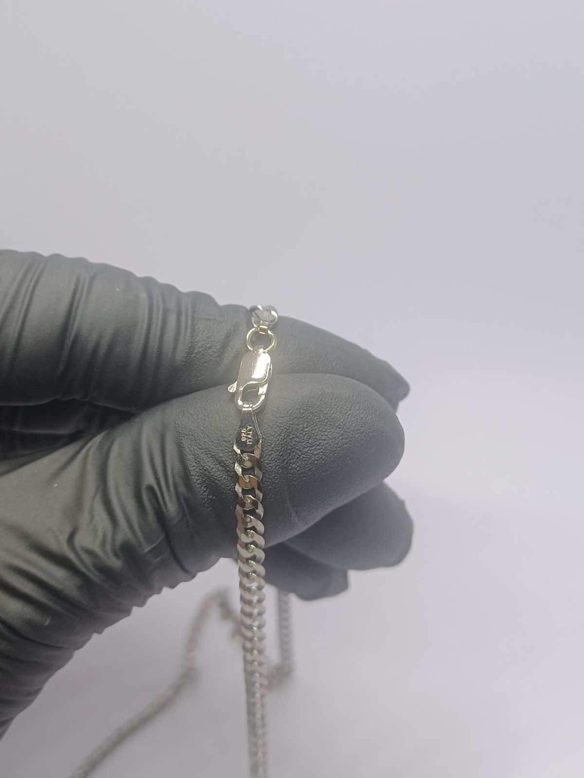 Gunmetal 3.5mm Wide 24″ Flat Miami Cuban Link 925 Sterling Silver