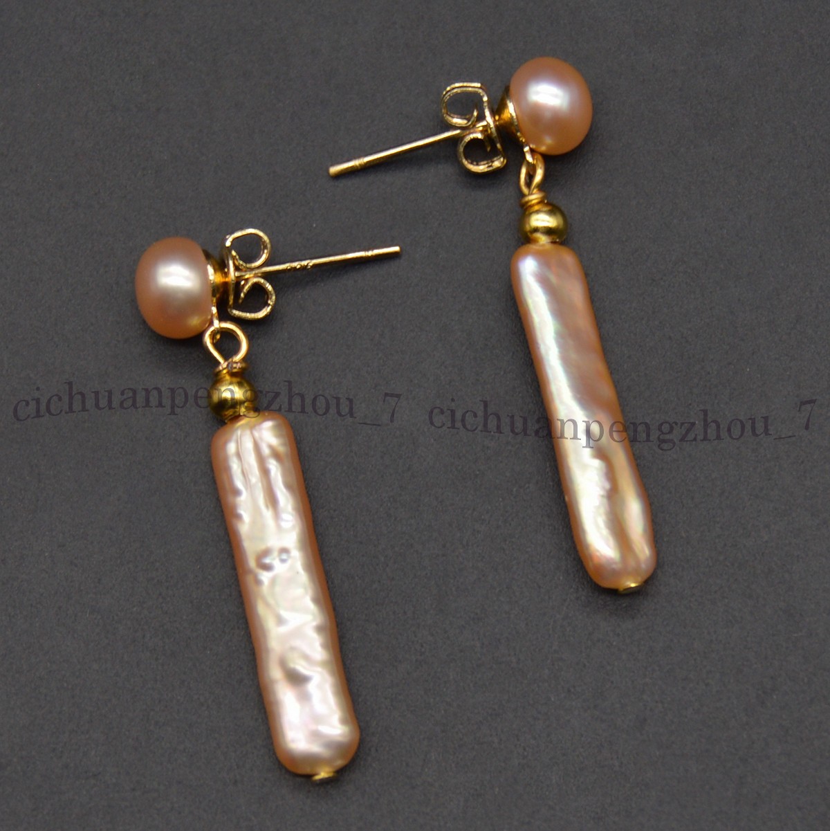 5x24mm Natural Freshwater Pink Rectangle Pearl Necklace Bracelet Earrings