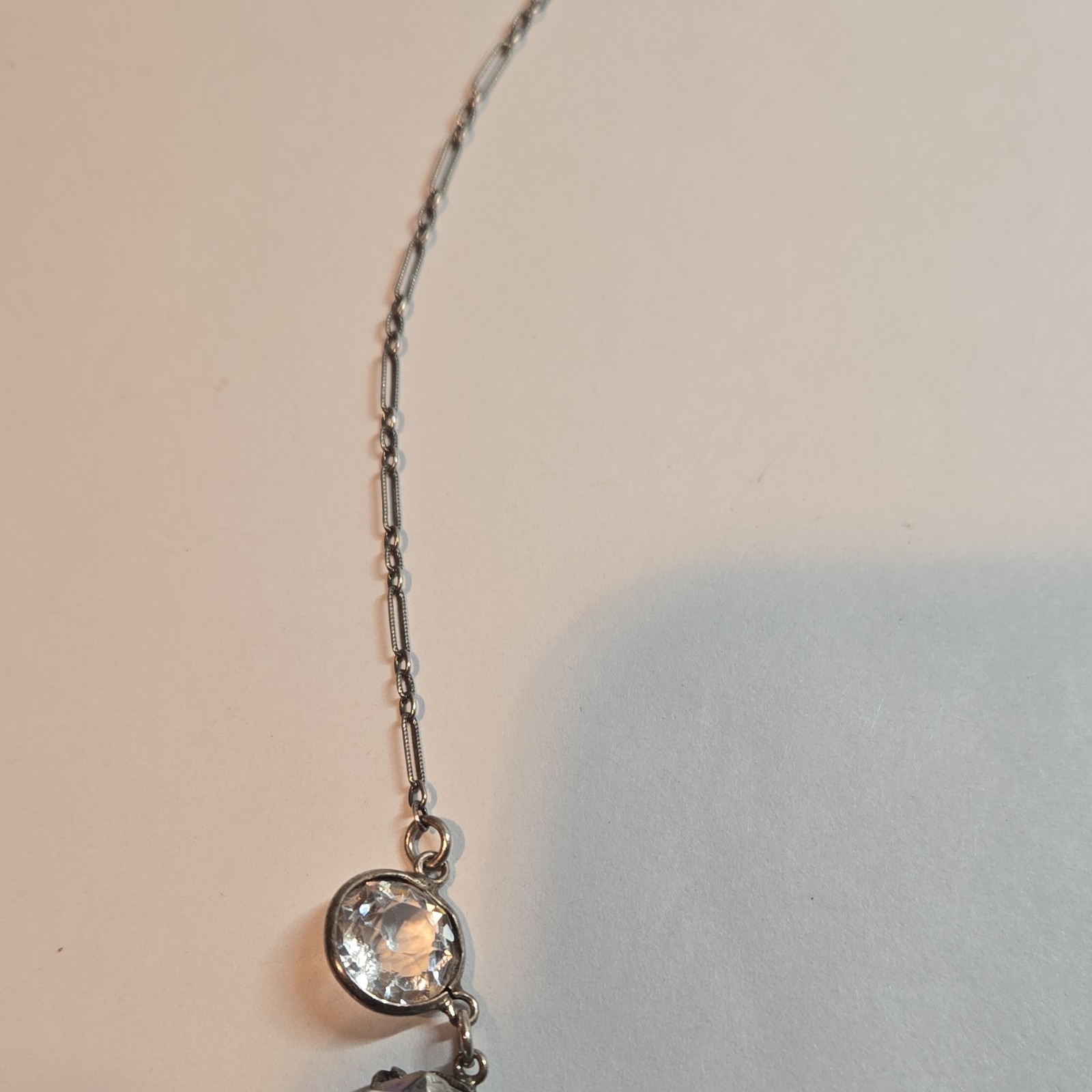 Silver/Clear Crystal Statement Pendant Necklace Item#64