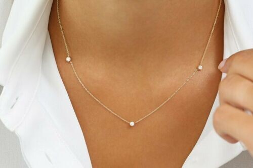 1.00Ct Round Cut Simulated Diamond Women’s Lovely Necklace 14K White Gold Plated