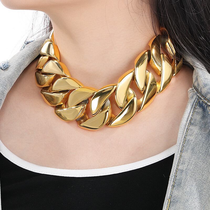 43mm Hip Hop Solid Miami Cuban Chain Necklace Heavy Strong Choker Collar Jewelry