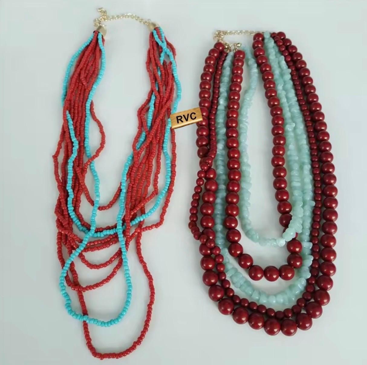 Chunky Multi Color Beaded Layered Statement Necklace ZARA Boho NEW