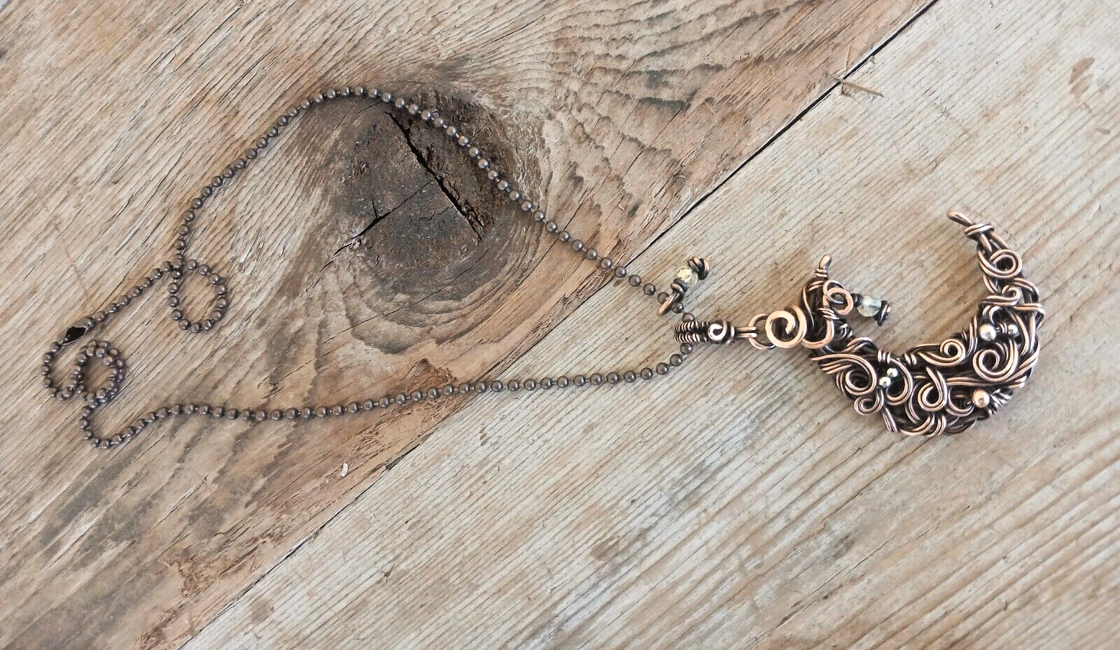 Mystical Crescent Moon Necklace 20″ Chain~ Womanhood, Intuitiveness, Empowerment