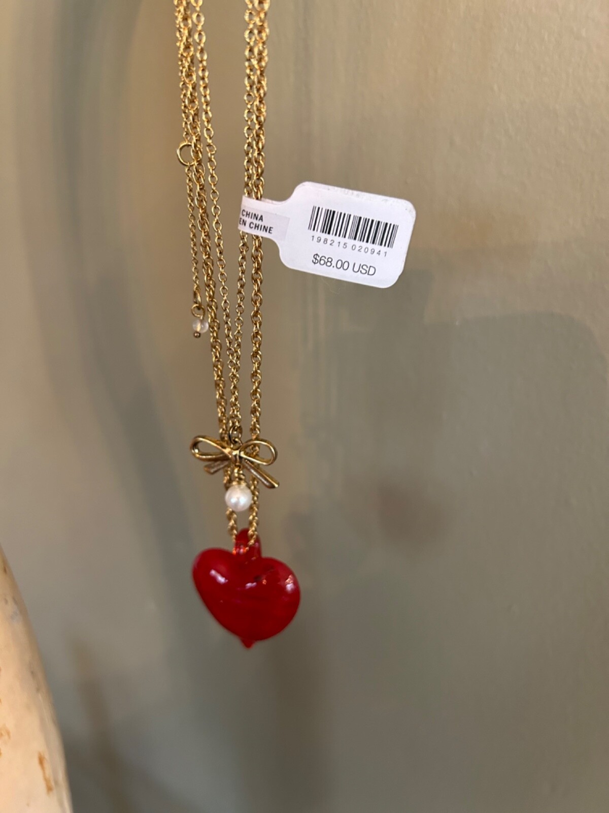 free people necklace half past nine 14ct gold plated red heart Valentine’s Day