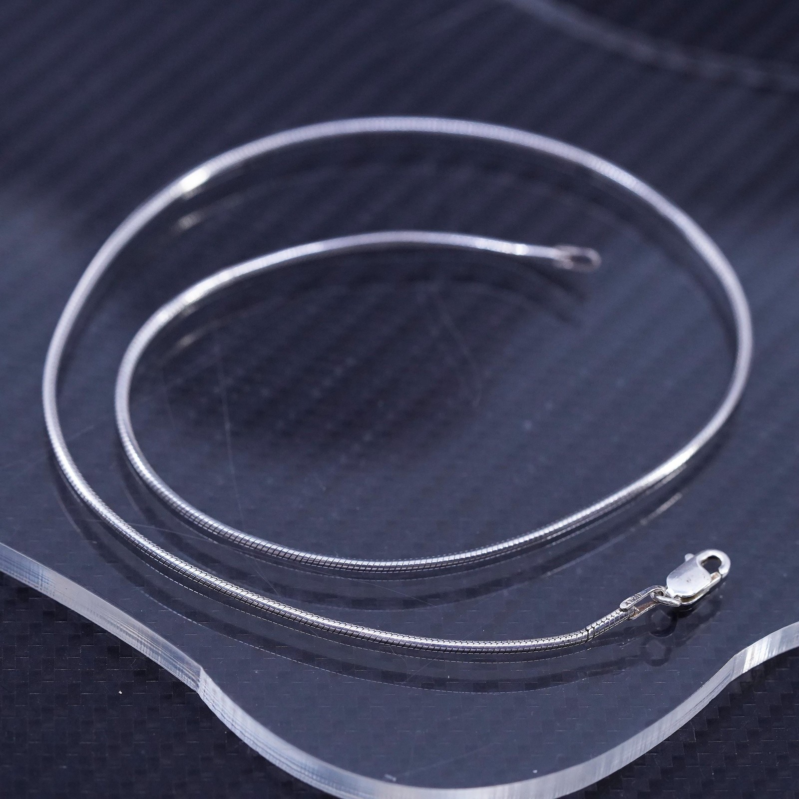 16” 1.6mm, vintage Italian sterling silver 925 snake chain necklace