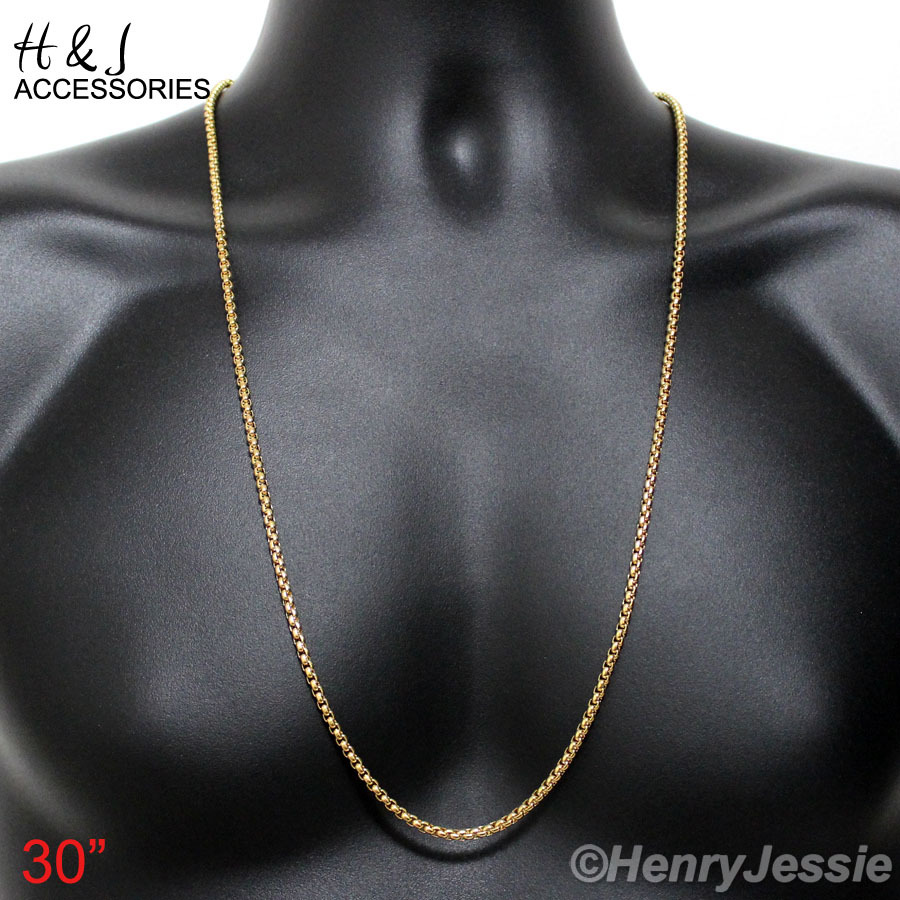 18-36″Stainless Steel 3mm Gold Plated Box Chain Bible Verse Bullet Pendant*G99