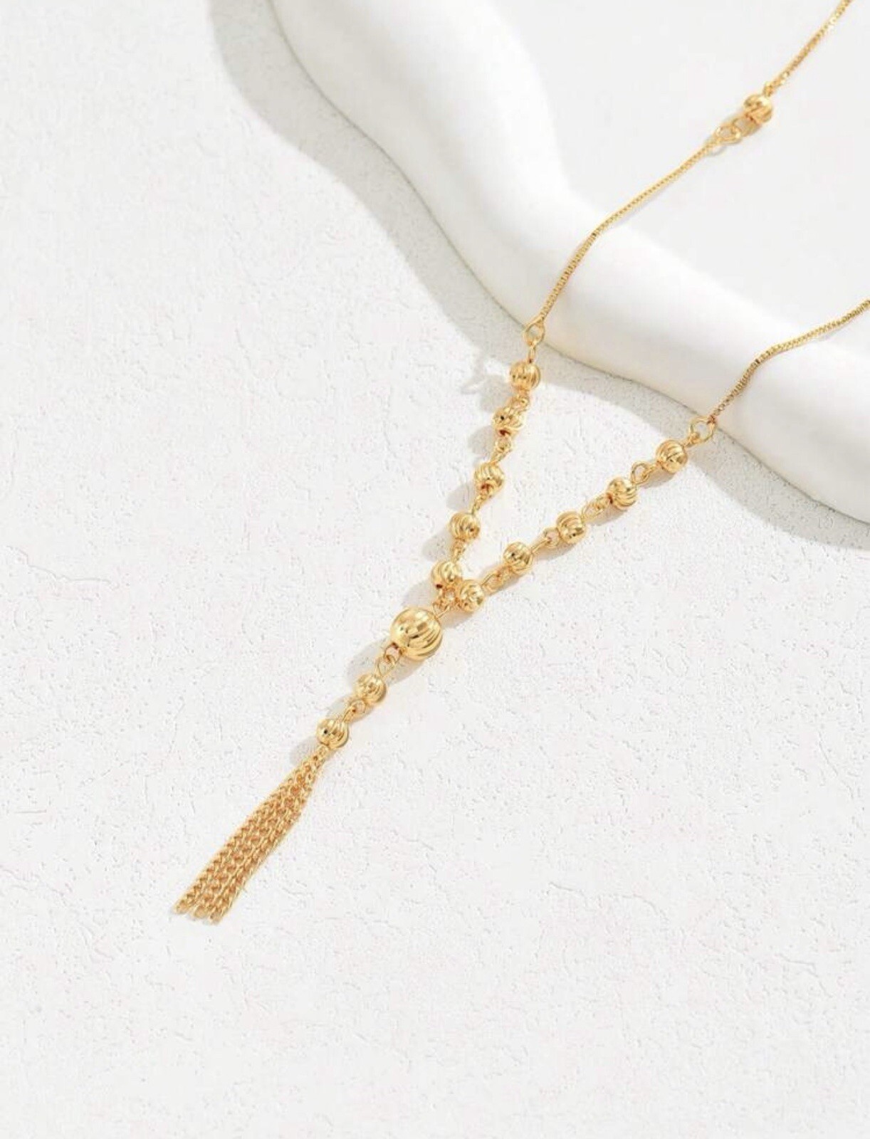 24k Dubai Gold Plated Beaded Chain Necklace Jewellery Gift Set *UK SELLER