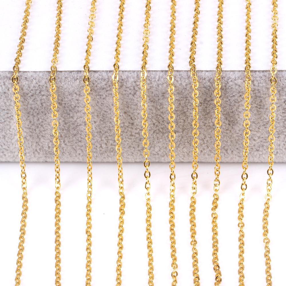 10pcs/lot 1.5/2/2.5/3.2mm Stainless Steel Oval Cross Chain Necklaces Wholesale