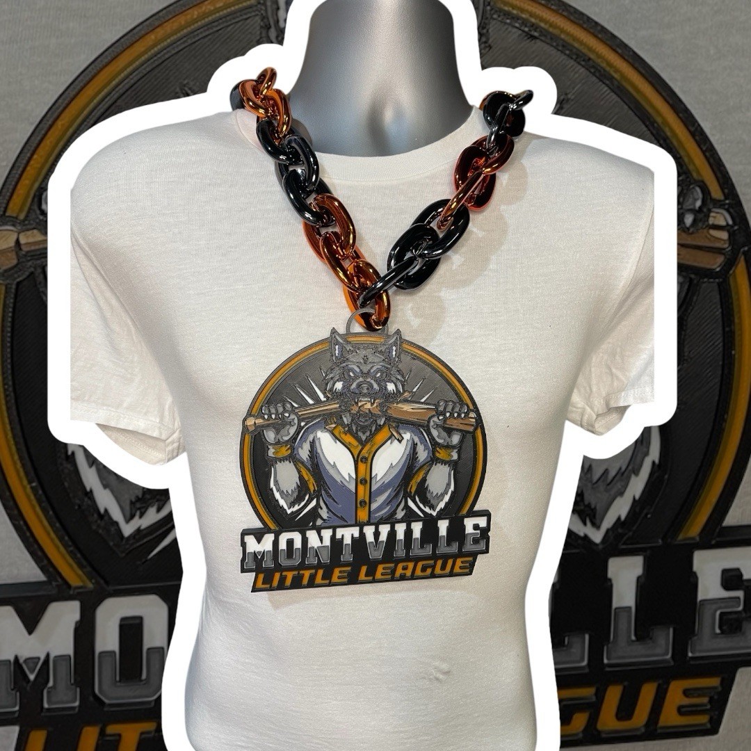 Custom Sports Team Fan Chain School Logo Necklace Pendant MVP Oversized Turnover