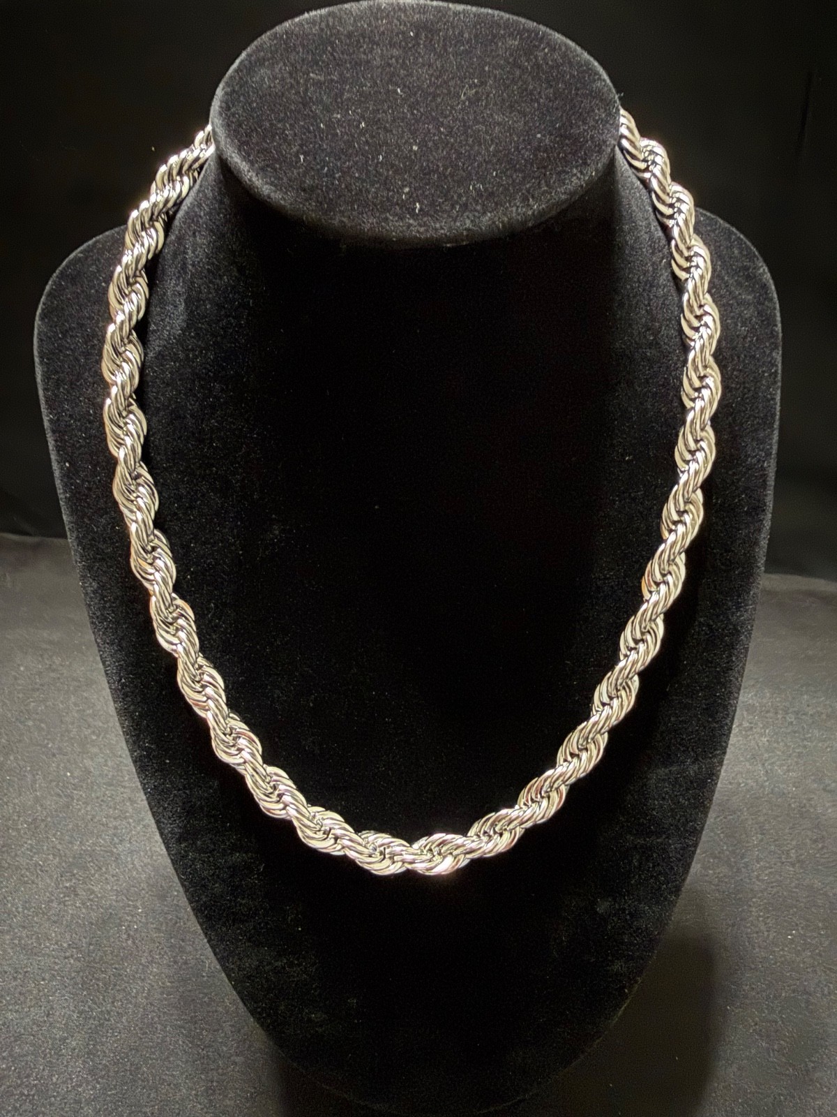 rope chain silver filled 18 inch 7.5mm lobster clasp the big boy