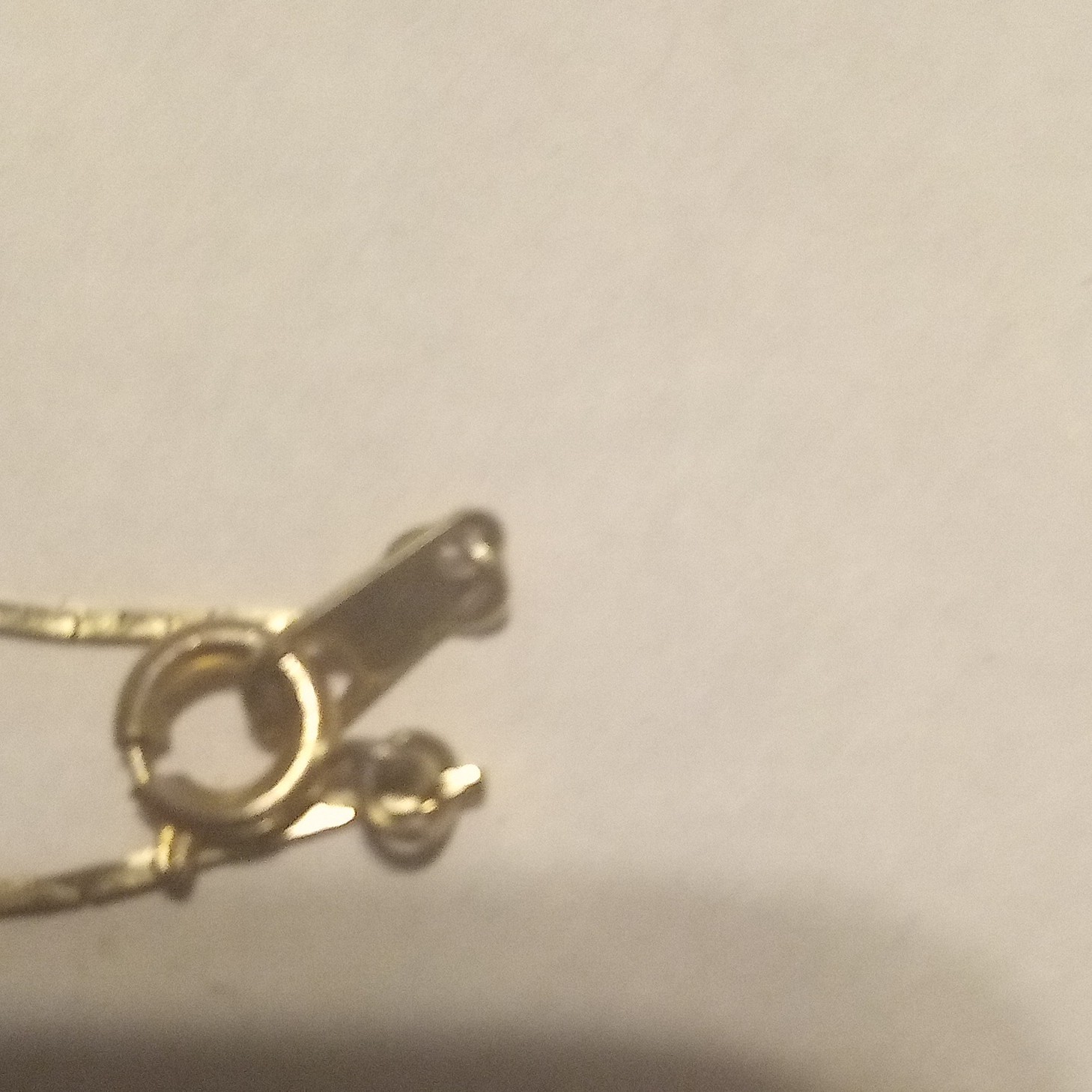 Gold Tone Herringbone Chain Necklace, Heart Charm Pendant, No Stone, Spring