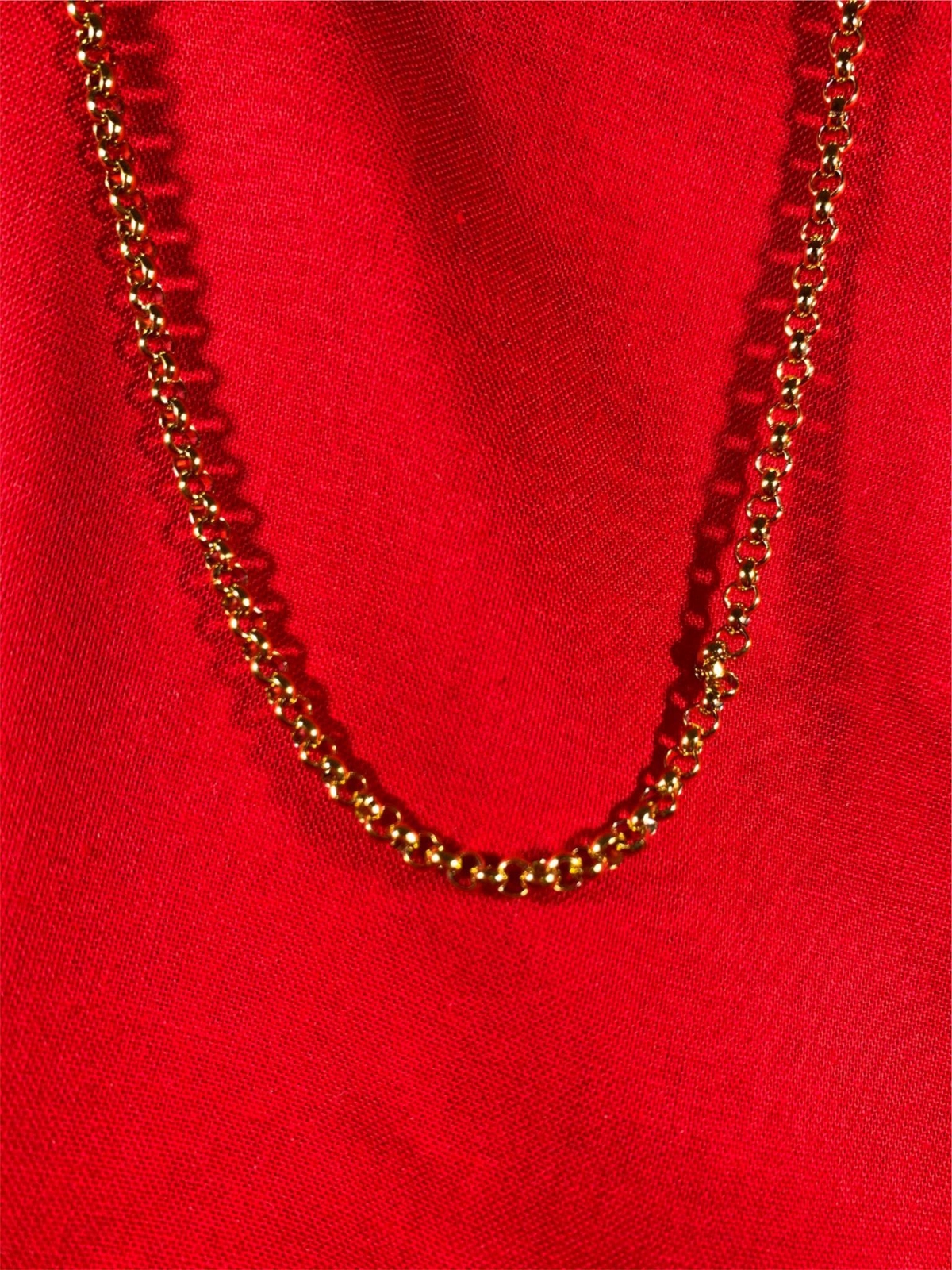 34 INCH GOLD, SILVER,BLACK PLATED 3MM ROLO LINK STAINLESS STEEL CHAIN-USA SELLER
