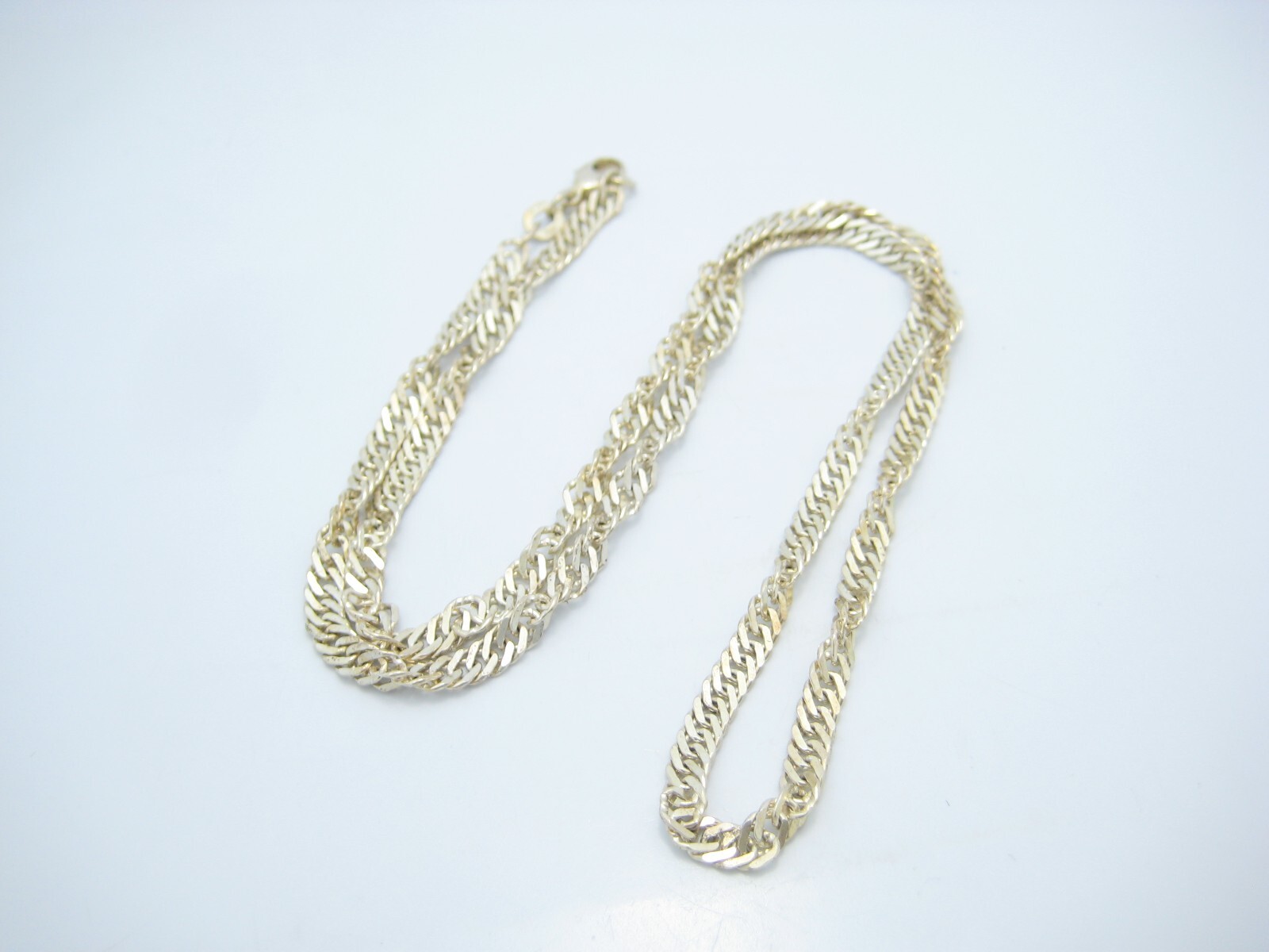Sterling Silver 3.3mm Flat Curb Link Chain Link Necklace 18″