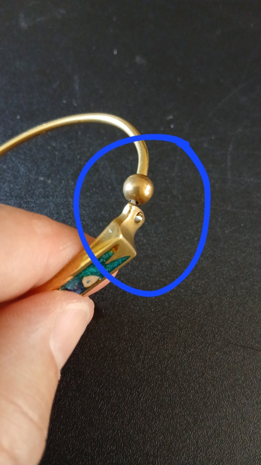 Brass Necklace And Bangle With Beautiful Enamel Design Hook Clasp