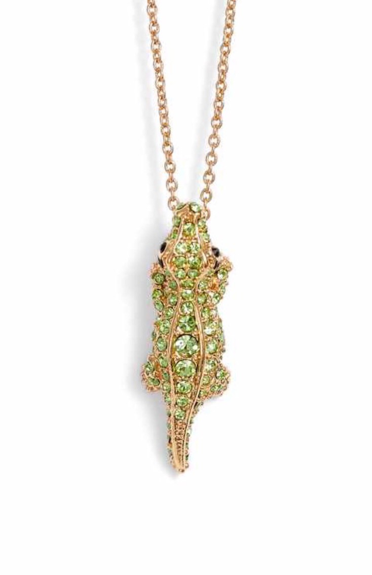 KATE SPADE NEW YORK Swamped Pavé Alligator Mini Pendant Necklace New