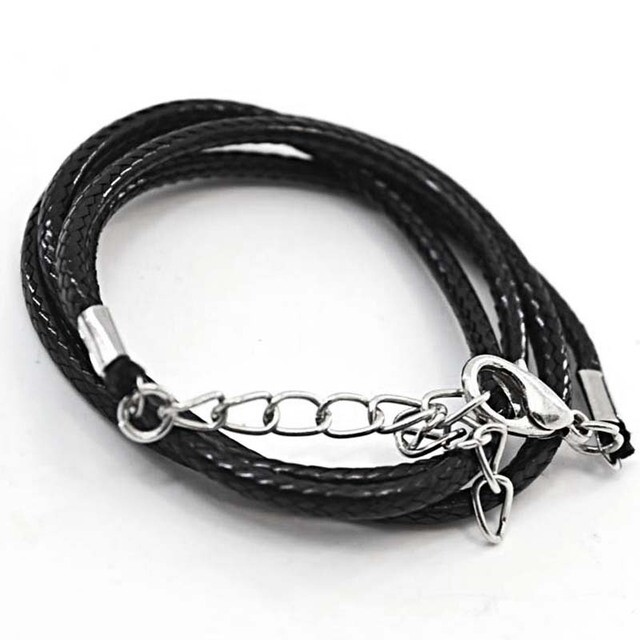 5 pieces Faux Leather 24 inch Necklace + Clasp Braid Rope Cord Jewelery craft
