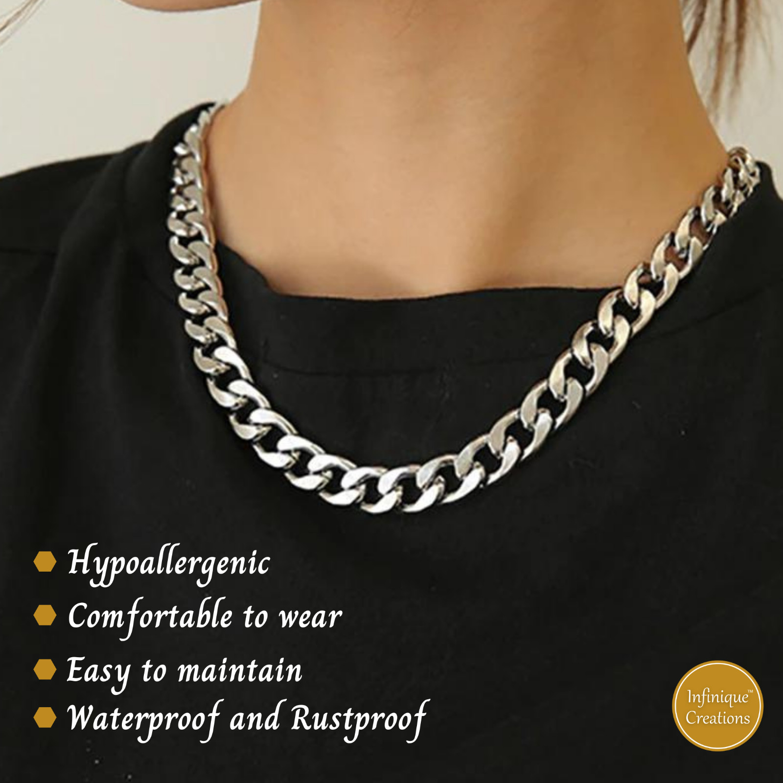 Stainless Steel Silver Chain Cuban Curb 7-38″ Necklace Bracelet Men Women 3-12mm