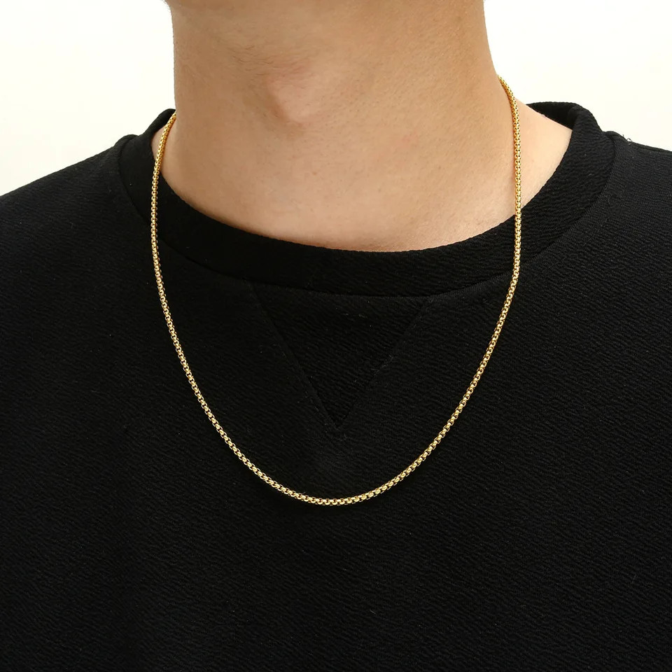 Stainless Steel Box Chain Necklace 2mm 2.5mm 3mm Unisex Long Chain Jewelry