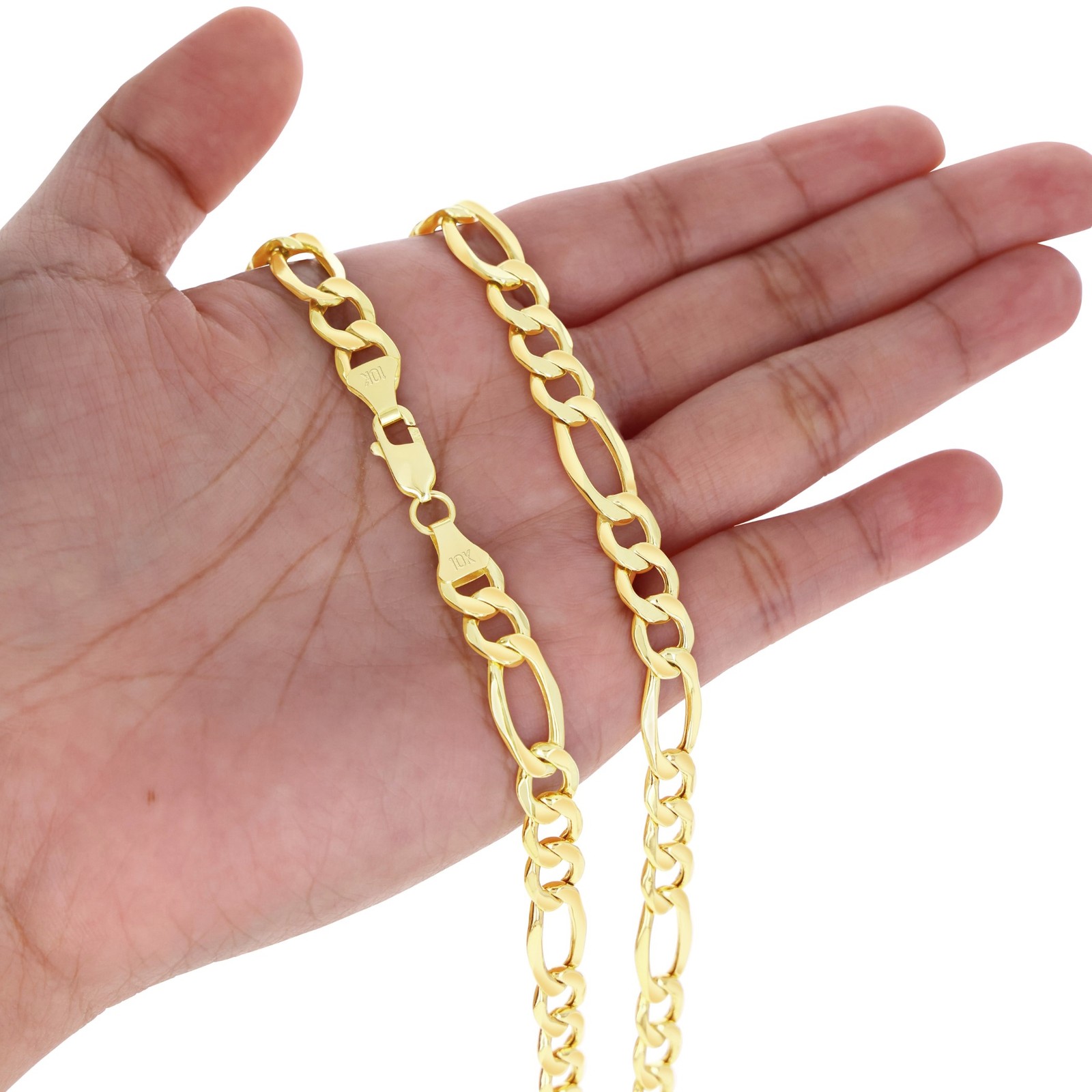 10K Real Yellow Gold 2mm-9mm Figaro Chain Link Pendant Necklace Bracelet 7″- 30″