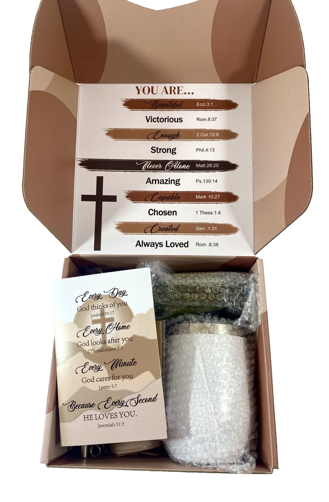 Christian Women Gifts Insulated Tumbler Faith Necklace More Inspirational Box