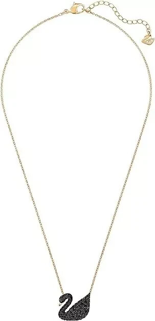 Genuine Swarovski Crystal ICONIC SWAN Pendant Swan Black, Rose gold 5204134