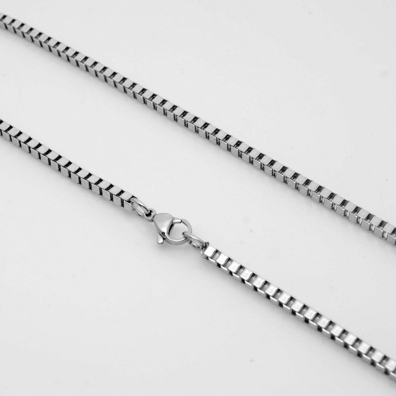 1.5/2/2.5/3mm Women Man Stainless Steel Box Chain Necklace Link 16-36”