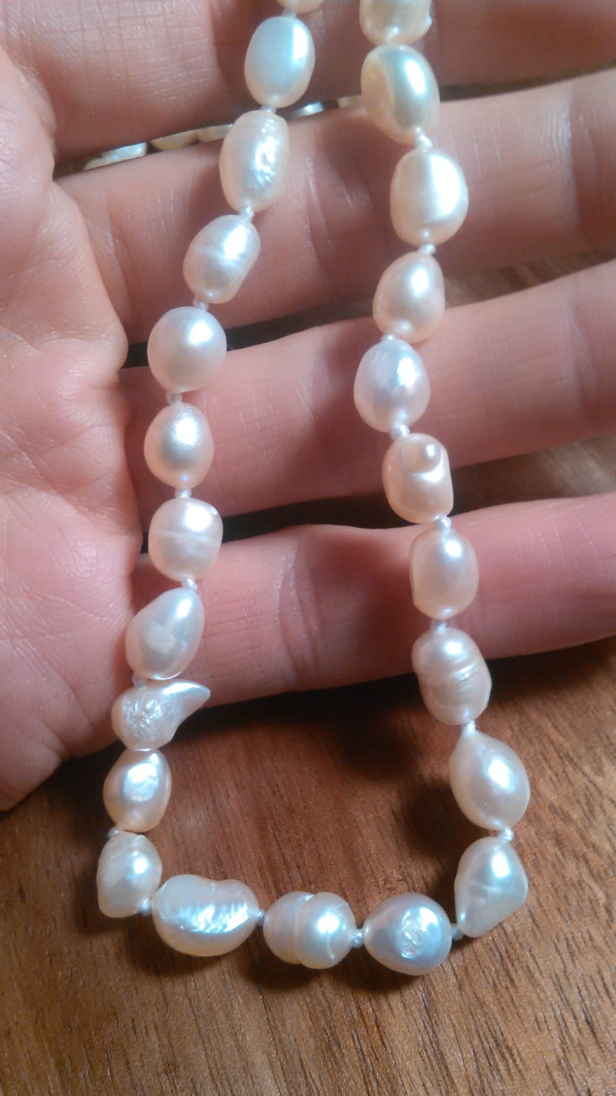 Genuine Peach Freshwater Pearl Stainless Steel Necklace (18 Inch)