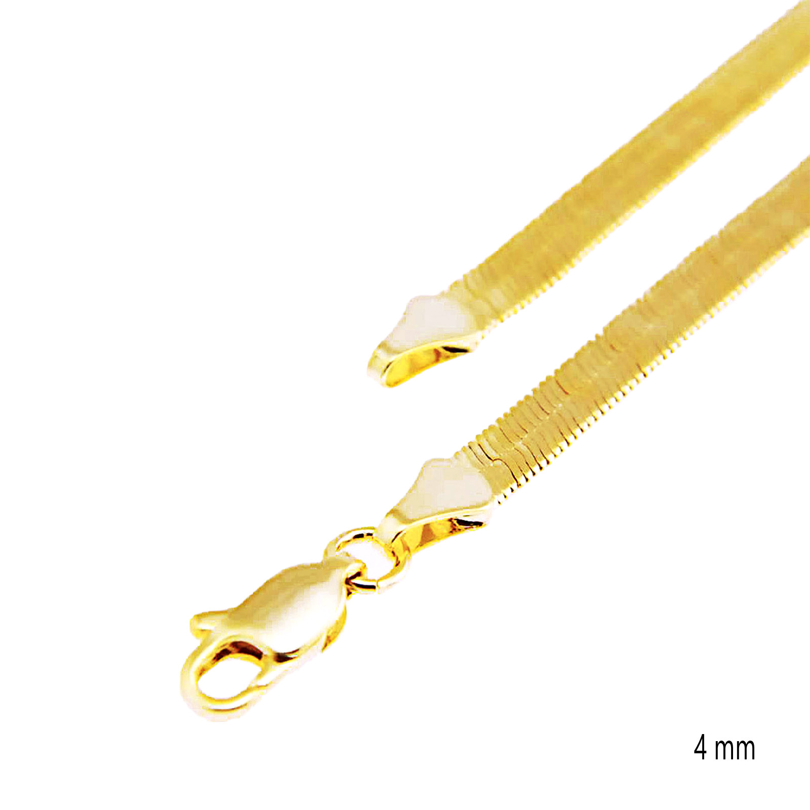 Men’s Women’s Fashion Bling 14K Gold Plated 4 mm 20″ Herringbone Chain Necklace